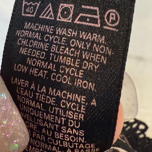 VTG Victoria’s Secret Large pink black polka dot lace slip night gown whimsygoth - Picture 10 of 10